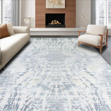 Ultra Soft Area Rug, Non Slip, Stain Resistant, Washable Area Rugs for Living Room, Bedroom, Serene Light Grey Organic Forms(Gray)