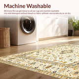 Ultra Soft Area Rug, Non Slip, Stain Resistant, Washable Area Rugs for Living Room, Bedroom, Elegant Speckled Beige Area with Intricate Oushak Floral(Beige)