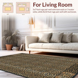 Ultra Soft Area Rug, Non Slip, Stain Resistant, Washable Area Rugs for Living Room, Bedroom, Trendy Modern Wild Aesthetic(Brown)