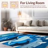 Ultra Soft Area Rug, Non Slip, Stain Resistant, Washable Area Rugs for Living Room, Bedroom, Contemporary Soft-Textured Bath Accessory(Blue)