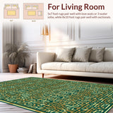 Ultra Soft Area Rug, Non Slip, Stain Resistant, Washable Area Rugs for Living Room, Bedroom, Elegant Medusa Gold Motif(Gold)