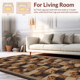 Ultra Soft Area Rug, Non Slip, Stain Resistant, Washable Area Rugs for Living Room, Bedroom, Delightful Chocolate Chip Textile Art(Brown)