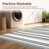 Ultra Soft Area Rug, Non Slip, Stain Resistant, Washable Area Rugs for Living Room, Bedroom, Black & White Hand-Woven Doormat Rug(Black)