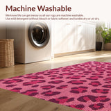 Ultra Soft Area Rug, Non Slip, Stain Resistant, Washable Area Rugs for Living Room, Bedroom, Modern Cheetah Nursery Soft Area Carpet(Pink)