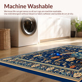 Ultra Soft Area Rug, Non Slip, Stain Resistant, Washable Area Rugs for Living Room, Bedroom, Elegant Peacock Plumage Rug(Blue)