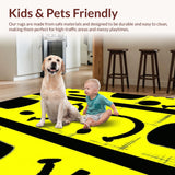 Ultra Soft Area Rug, Non Slip, Stain Resistant, Washable Area Rugs for Living Room, Bedroom, Eclectic Y2K Graphic Statement(Yellow)