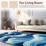 Charming Fluid Curved Texture(Blue)