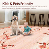 Ultra Soft Area Rug, Non Slip, Stain Resistant, Washable Area Rugs for Living Room, Bedroom, Elegant Soft Color Wave Design(Pink)