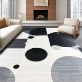 Ultra Soft Area Rug, Non Slip, Stain Resistant, Washable Area Rugs for Living Room, Bedroom, Whimsical 3D Curved Comfort(Black)