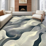 Graphic Zephyr Striped Entry Modern Flair(Beige)