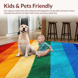 Ultra Soft Area Rug, Non Slip, Stain Resistant, Washable Area Rugs for Living Room, Bedroom, Boho Terracotta Rainbow Low Pile Nursery Rug(Red)