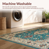 Ultra Soft Area Rug, Non Slip, Stain Resistant, Washable Area Rugs for Living Room, Bedroom, Chic Neutral Toned Print(Blue)