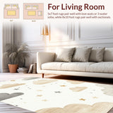 Ultra Soft Area Rug, Non Slip, Stain Resistant, Washable Area Rugs for Living Room, Bedroom, Serene Neutral Tone Creations(Beige)