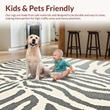 Ultra Soft Area Rug, Non Slip, Stain Resistant, Washable Area Rugs for Living Room, Bedroom, Faded Beige Gray Zebra Living Room Carpet(Beige)