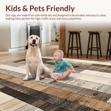 Ultra Soft Area Rug, Non Slip, Stain Resistant, Washable Area Rugs for Living Room, Bedroom, Cozy Cottage Inspired Patterns(Beige)