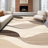 Ultra Soft Area Rug, Non Slip, Stain Resistant, Washable Area Rugs for Living Room, Bedroom, Sophisticated Circular with Abstract Swirls and Accents(Beige)