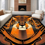 Ultra Soft Area Rug, Non Slip, Stain Resistant, Washable Area Rugs for Living Room, Bedroom, Eclectic Modern Nature Motif(Orange)