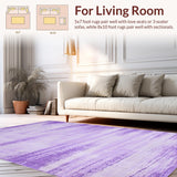 Ultra Soft Area Rug, Non Slip, Stain Resistant, Washable Area Rugs for Living Room, Bedroom, Artistic Fluid Ombre Effect(Purple)