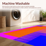 Ultra Soft Area Rug, Non Slip, Stain Resistant, Washable Area Rugs for Living Room, Bedroom, Contemporary Bright Sensory Composition(Orange)