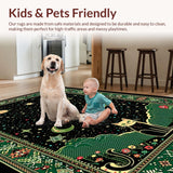 Ultra Soft Area Rug, Non Slip, Stain Resistant, Washable Area Rugs for Living Room, Bedroom, Rustic Zodiac-Inspired Art Design(Black)