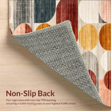 Warm Colors Abstract Circles Rustic Modern Geometry Area(Gray)