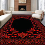 Ultra Soft Area Rug, Non Slip, Stain Resistant, Washable Area Rugs for Living Room, Bedroom, Bold Red and Black Theme(Black)