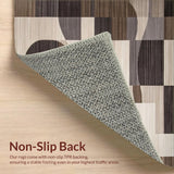 Ultra Soft Area Rug, Non Slip, Stain Resistant, Washable Area Rugs for Living Room, Bedroom, Neutral Toned Geometric Elegance(Gray)
