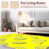 Ultra Soft Area Rug, Non Slip, Stain Resistant, Washable Area Rugs for Living Room, Bedroom, Artistic Lemon Print Delight(Yellow)