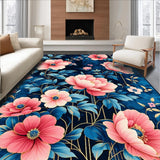 Ultra Soft Area Rug, Non Slip, Stain Resistant, Washable Area Rugs for Living Room, Bedroom, Charming Pastel Medallion Pattern(Blue)