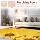 Ultra Soft Area Rug, Non Slip, Stain Resistant, Washable Area Rugs for Living Room, Bedroom, Vibrant Nature-Inspired Design Theme(Yellow)