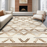 Ultra Soft Area Rug, Non Slip, Stain Resistant, Washable Area Rugs for Living Room, Bedroom, Inviting Soft Pastel Geometric Theme(Beige)