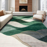 Ultra Soft Area Rug, Non Slip, Stain Resistant, Washable Area Rugs for Living Room, Bedroom, Contemporary Subtle Leaf Design(Green)