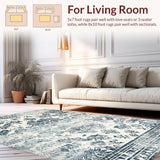 Ultra Soft Area Rug, Non Slip, Stain Resistant, Washable Area Rugs for Living Room, Bedroom, Rustic Tribal Pattern Accent(Gray)