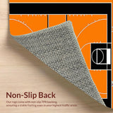 Ultra Soft Area Rug, Non Slip, Stain Resistant, Washable Area Rugs for Living Room, Bedroom, Striking Basketball Patterned Round Piece(Orange)