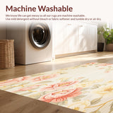 Ultra Soft Area Rug, Non Slip, Stain Resistant, Washable Area Rugs for Living Room, Bedroom, Garden Bloom Anti Fatigue Area Pair Beige Petal Comfort Mat(Ivory)