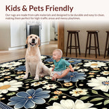 Vibrant Tiled Botanical Arrangement(Black)