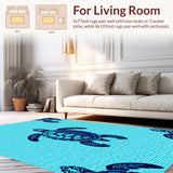 Ultra Soft Area Rug, Non Slip, Stain Resistant, Washable Area Rugs for Living Room, Bedroom, Beach Theme Entryway Soft Velvet Area Rug(Blue)