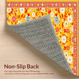 Ultra Soft Area Rug, Non Slip, Stain Resistant, Washable Area Rugs for Living Room, Bedroom, Eclectic Colorful Garden Layout(Yellow)