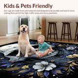 Ultra Soft Area Rug, Non Slip, Stain Resistant, Washable Area Rugs for Living Room, Bedroom, Elegant Dark Themed Decor(White)