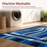 Intricate Geometric Wave Area with Modern Abstract Design(Blue)