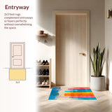 Ultra Soft Area Rug, Non Slip, Stain Resistant, Washable Area Rugs for Living Room, Bedroom, Whimsical Colorful Fluid Composition(Blue)