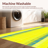 Ultra Soft Area Rug, Non Slip, Stain Resistant, Washable Area Rugs for Living Room, Bedroom, Radiant Decorative Wave Composition(Yellow)