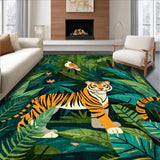 Ultra Soft Area Rug, Non Slip, Stain Resistant, Washable Area Rugs for Living Room, Bedroom, Charming Colorful Animal Print Style(Green)