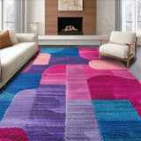 Ultra Soft Area Rug, Non Slip, Stain Resistant, Washable Area Rugs for Living Room, Bedroom, Colorful Abstract Artful Motif(Pink)