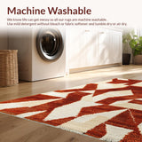 Ultra Soft Area Rug, Non Slip, Stain Resistant, Washable Area Rugs for Living Room, Bedroom, Soft Geometric Nursery Rug in Warm Tones(Brown)