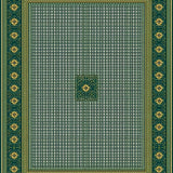 Beige Blue Geometric(Green)