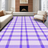 Ultra Soft Area Rug, Non Slip, Stain Resistant, Washable Area Rugs for Living Room, Bedroom, Youthful Elegant Lattice Arrangement(Purple)