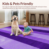 Ultra Soft Area Rug, Non Slip, Stain Resistant, Washable Area Rugs for Living Room, Bedroom, Whimsical Purple Plush Delight(Purple)