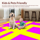 Ultra Soft Area Rug, Non Slip, Stain Resistant, Washable Area Rugs for Living Room, Bedroom, Vibrant Colorful Watercolor Motif(Yellow)