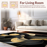 Ultra Soft Area Rug, Non Slip, Stain Resistant, Washable Area Rugs for Living Room, Bedroom, Refined Gold Accented Design Scheme(Gold)